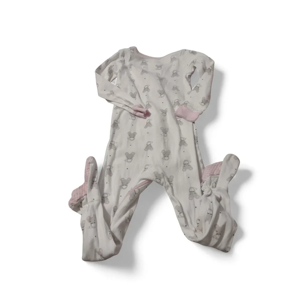 Bundles Baby Place Unisex Baby Cute Mouse‎ Print Zip-up Sleep & Play Gray 3T